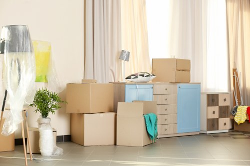 Student storage options in Holborn with packed boxes