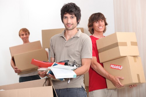 Packed student belongings ready for storage in Holborn