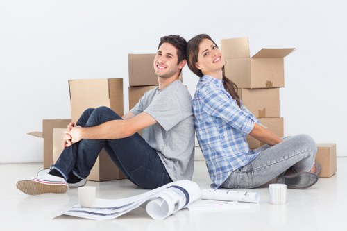 Packed household items ready for removals and storage in Holborn